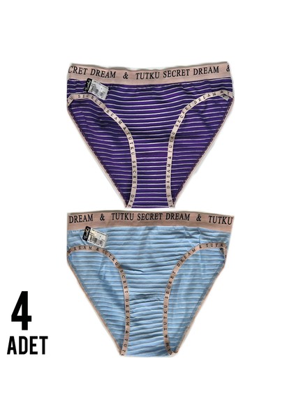 Kadın Diana Bikini Külot 4'lü Çok Renkli Paket