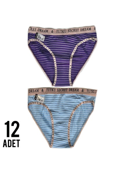 Kadın Diana Bikini Külot 12'li Çok Renkli Paket