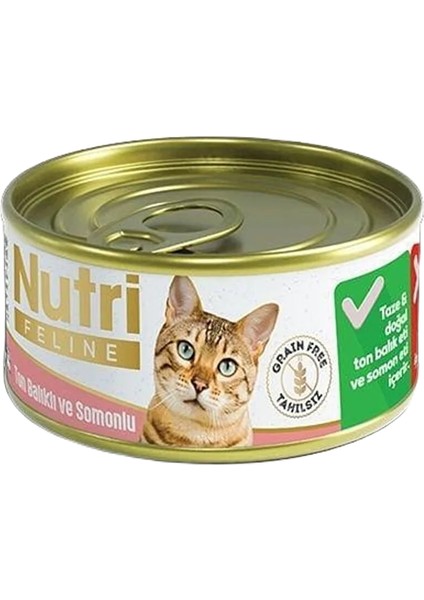 Grain Free Tuna Pate With Salmon Adult Cat Tahılsız Ton Balıklı ve Somon Balıklı Yetişkin Kediler Için Yaş Kedi Maması 85GR x 12 Adet
