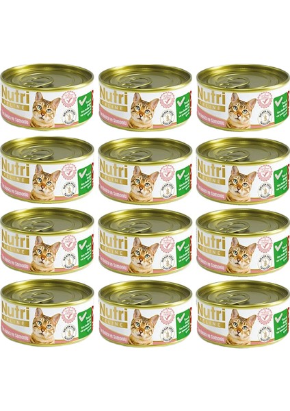 Grain Free Tuna Pate With Salmon Adult Cat Tahılsız Ton Balıklı ve Somon Balıklı Yetişkin Kediler Için Yaş Kedi Maması 85GR x 12 Adet