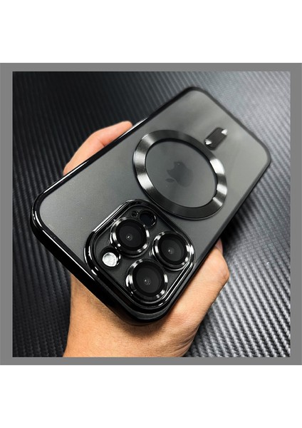 i Phone 14 Pro Max Kılıf Magsafe Şarj Özellikli Kamera ve Lens Korumalı Esnek Silikon Dempre Case
