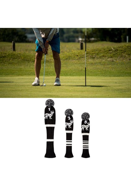 3 Adet Golf Kafa Kapağı Fairway Kulübü Başlık Elk Desen Uzun Boyun (Yurt Dışından) fiyatları