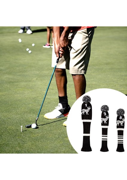 3 Adet Golf Kafa Kapağı Fairway Kulübü Başlık Elk Desen Uzun Boyun (Yurt Dışından) fırsatları