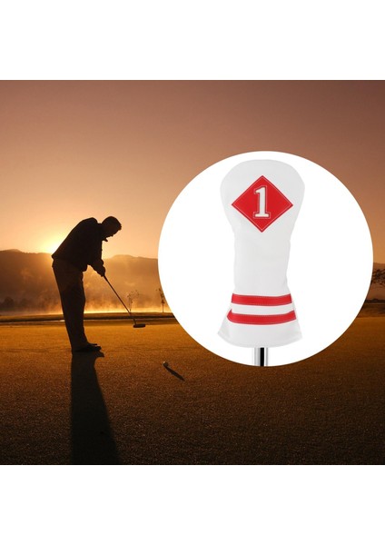 Kulüp Başlık Sürücüsü Aksesuarları Kapsar Uzun Boyun Golf Ahşap Kafa Kapağı Beyaz Kırmızı 1 (Yurt Dışından) modelleri
