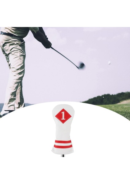 Kulüp Başlık Sürücüsü Aksesuarları Kapsar Uzun Boyun Golf Ahşap Kafa Kapağı Beyaz Kırmızı 1 (Yurt Dışından) indirimleri