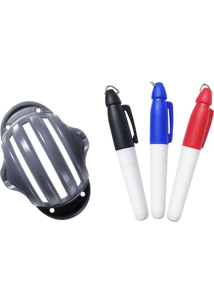 Golf Topu Liner Marker Hattı Çizim Şablonu Hizalama Stencil Koyarak Aıds Siyah 3 Kalem (Yurt Dışından)