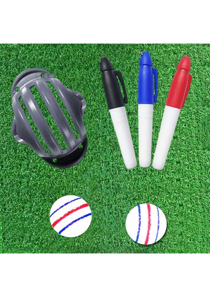 Golf Topu Liner Marker Hattı Çizim Şablonu Hizalama Stencil Koyarak Aıds Siyah 3 Kalem (Yurt Dışından) fırsatları
