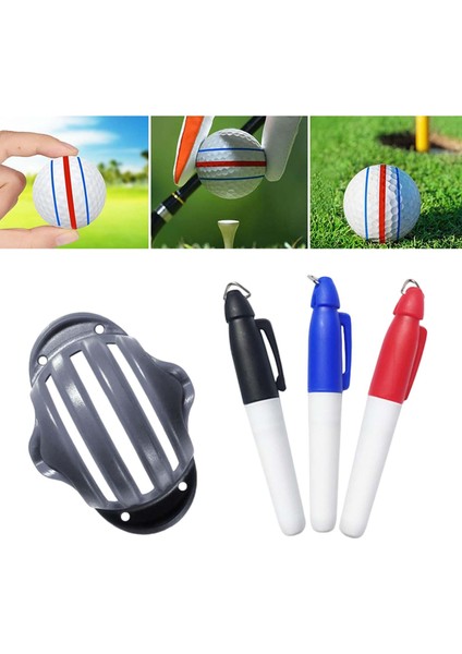 Golf Topu Liner Marker Hattı Çizim Şablonu Hizalama Stencil Koyarak Aıds Siyah 3 Kalem (Yurt Dışından) indirimleri