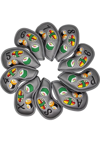 10PCS Suşi Desen Golf Demir Kapsar Profesyonel Aksesuar Pürüzsüz Doku Gümüş Gri (Yurt Dışından) modelleri