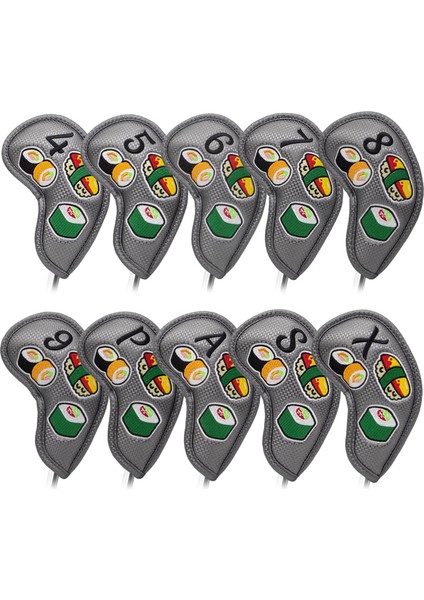 10PCS Suşi Desen Golf Demir Kapsar Profesyonel Aksesuar Pürüzsüz Doku Gümüş Gri (Yurt Dışından) fırsatları