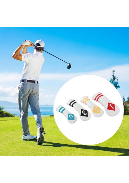 4x Golf Ahşap Kafa Kapağı Golf Kulübü Başlık Koruma Pu Fairway Sürücüsü Beyaz Renkli Numara Için (Yurt Dışından) fırsatları