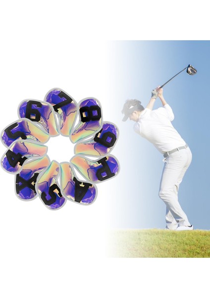 10X Golf Demir Headcover Set Tüm Markalar Uyar Büyük Numarası Kulübü Kafa Kapak Siyah Numarası (Yurt Dışından) fiyatları