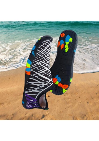 Su Ayakkabı Yalınayak Hızlı Kuru Çorap Sörf Egzersiz Havuzu Kayak Balıkçılık 28.5X10 cm Siyah Beyaz (Yurt Dışından) indirimleri