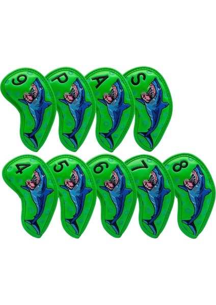 9x Golf Demir Kafa Golf Kulüpleri Için Kapakları Takozlar 4,5,6,7,8,9, A, S, P W / No.tag Green (Yurt Dışından)