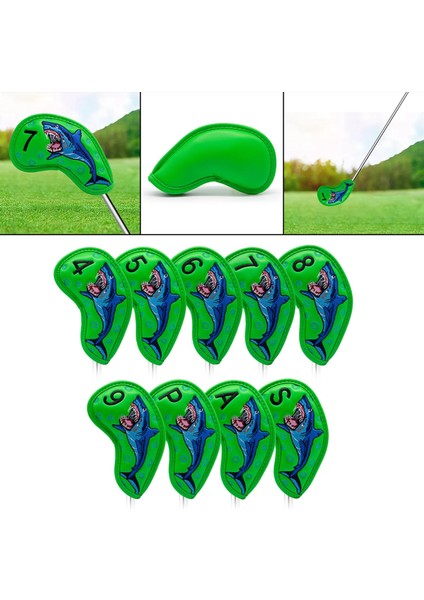 9x Golf Demir Kafa Golf Kulüpleri Için Kapakları Takozlar 4,5,6,7,8,9, A, S, P W / No.tag Green (Yurt Dışından) indirimleri