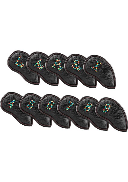 11 Adet Golf Demir Kafası Deri Golf Işlemeli Numarası Kapsar (Yurt Dışından)