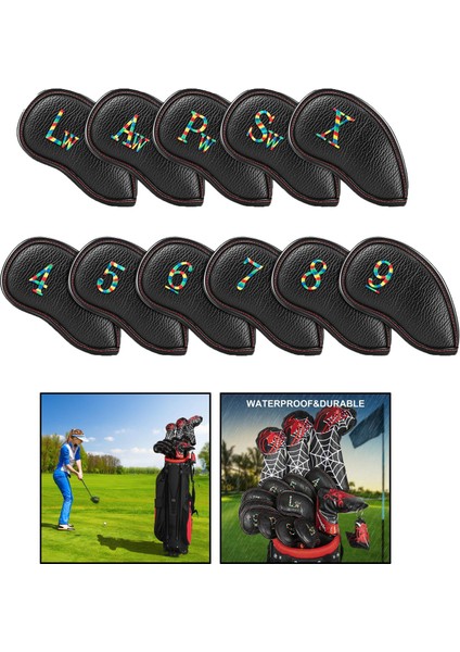 11 Adet Golf Demir Kafası Deri Golf Işlemeli Numarası Kapsar (Yurt Dışından) modelleri