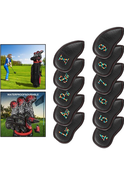 11 Adet Golf Demir Kafası Deri Golf Işlemeli Numarası Kapsar (Yurt Dışından) indirimleri