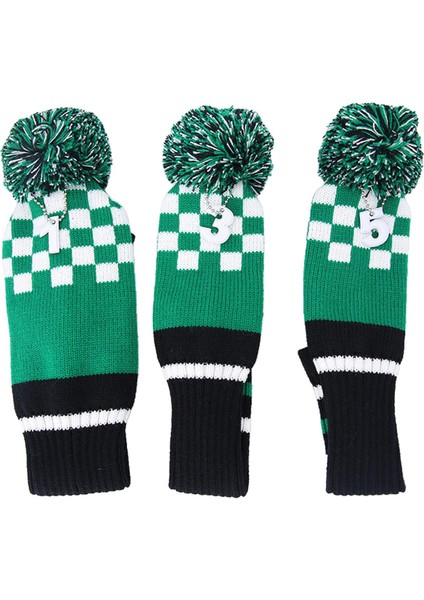 3pcs Örgü Ahşap Golf Kulübü Yeşil No. Etiketler 1 3 5 Sürücü Için (Yurt Dışından)
