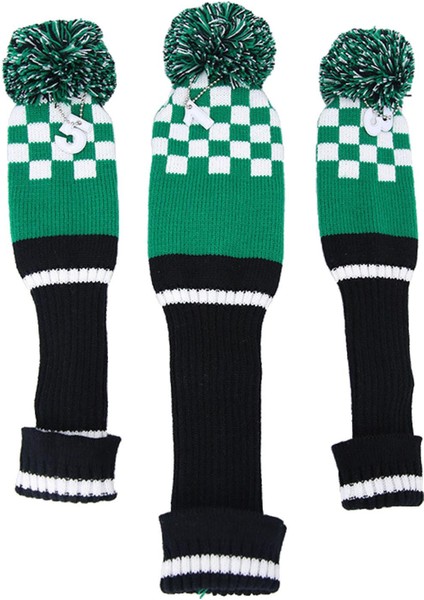 3pcs Örgü Ahşap Golf Kulübü Yeşil No. Etiketler 1 3 5 Sürücü Için (Yurt Dışından) fiyatları