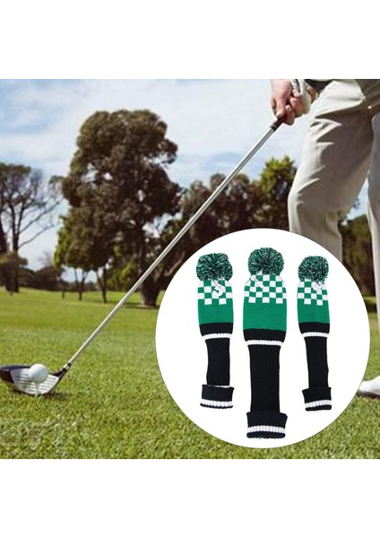 3pcs Örgü Ahşap Golf Kulübü Yeşil No. Etiketler 1 3 5 Sürücü Için (Yurt Dışından) modelleri