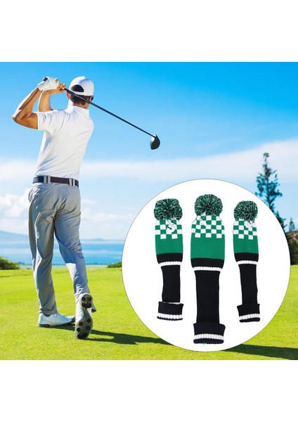 3pcs Örgü Ahşap Golf Kulübü Yeşil No. Etiketler 1 3 5 Sürücü Için (Yurt Dışından) fırsatları