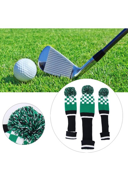 3pcs Örgü Ahşap Golf Kulübü Yeşil No. Etiketler 1 3 5 Sürücü Için (Yurt Dışından) indirimleri