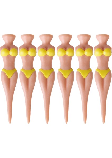 6 Adet Golf Tees Golf Tees Bikini Kız Figürü Komik Hediye 78MM Sarı (Yurt Dışından) fiyatları