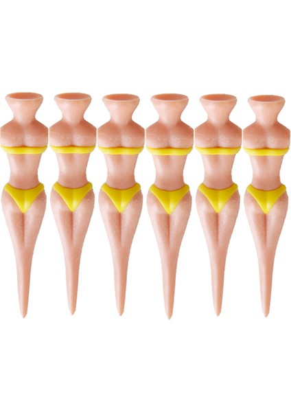 6 Adet Golf Tees Golf Tees Bikini Kız Figürü Komik Hediye 78MM Sarı (Yurt Dışından) fırsatları