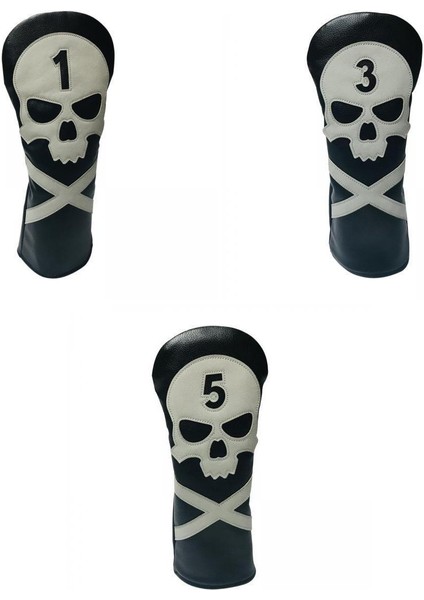 3x Su Geçirmez Kafatası Golf Kafası Kapak Ahşap Kulübü Başkak Kol Kılıfı Koruyucu (Yurt Dışından)