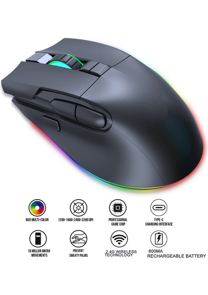1 Set Kablosuz Fare Pil Partılı Taşınabilir Optik Fare 11 Aydınlatma Etkileri Konforlu Kavrama Bilgisayar Aksesuarları Güçlü Dayanıklılık 1200DPI USB Ofis Için Fare (Yurt Dışından) indirimleri