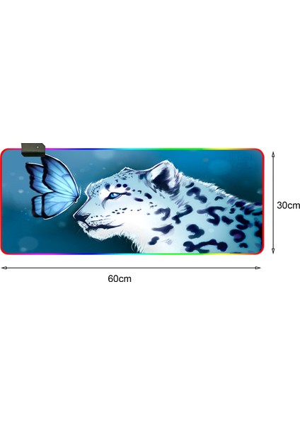 Oyun Mouse Pad USB Powered Su Geçirmez Tek Side Büyük Boyutlu Kalın Slip Olmayan Kauçuk Rgb Renkli Hafif Masaüstü Klavye Ped Ofis Için (Yurt Dışından)