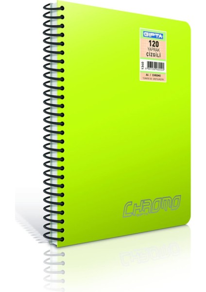 Chromo A4 Spiralli Pp Kapak Defter 120 Yaprak Çizgili (3 Lü Paket) 1340