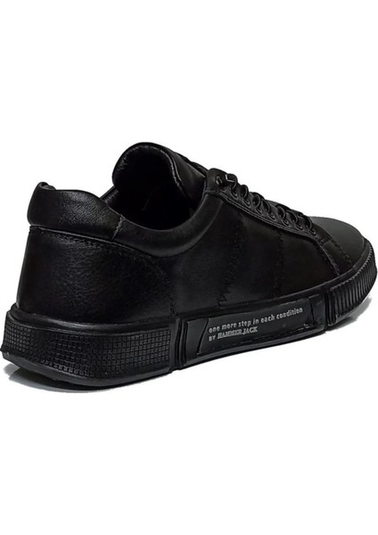Orthopedix Basel 102 20250 Hakiki Deri Siyah-Siyah Erkek Sneaker Spor Ayakkabı