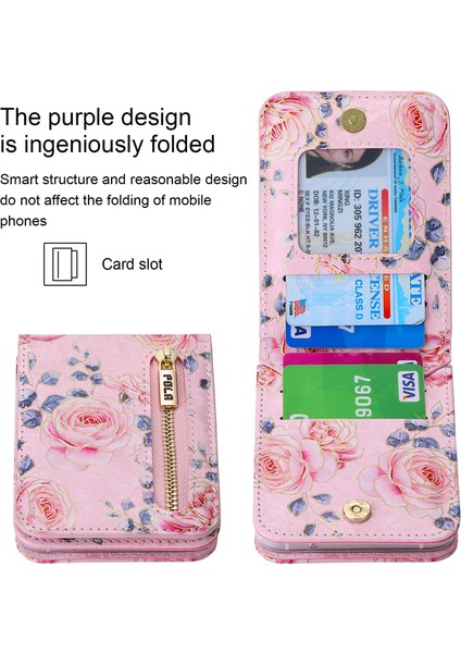 For Samsung Galaxy Z Flip3 Gül Model Çapraz Beden Cüzdan Cep Telefonu Kılıfları (Yurt Dışından) fiyatları