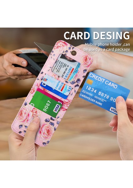 For Samsung Galaxy Z Flip3 Gül Model Çapraz Beden Cüzdan Cep Telefonu Kılıfları (Yurt Dışından) modelleri