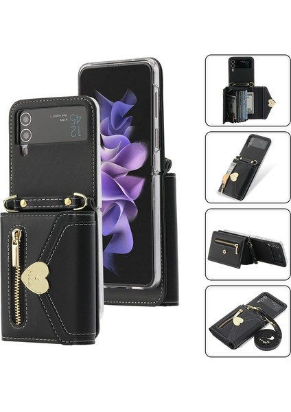 For Samsung Galaxy Z Flip3 Aşk Cüzdan Çapraz Beden Cep Telefonu Kılıfları (Yurt Dışından)