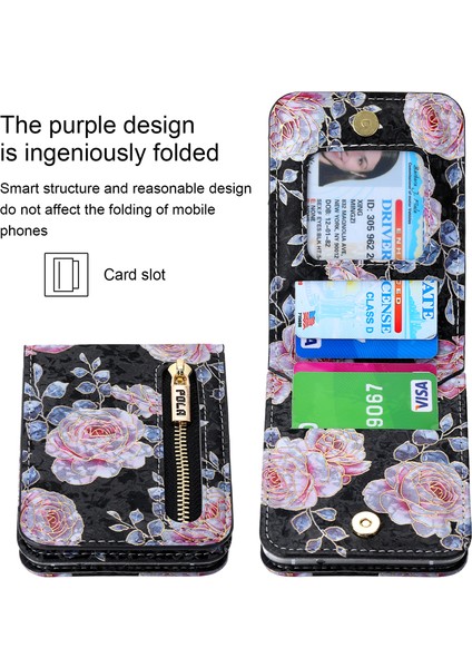 For Samsung Galaxy Z Flip3 Gül Model Çapraz Beden Cüzdan Cep Telefonu Kılıfları (Yurt Dışından) fiyatları