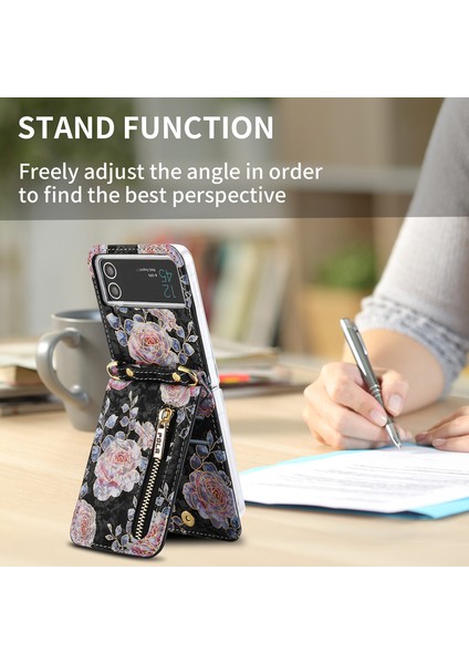 For Samsung Galaxy Z Flip3 Gül Model Çapraz Beden Cüzdan Cep Telefonu Kılıfları (Yurt Dışından) fırsatları