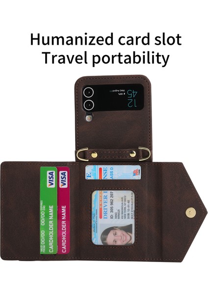 For Samsung Galaxy Z Flip3 Cilt Hissi Çapraz Beden Cüzdan Cep Telefonu Kılıfları (Yurt Dışından) fiyatları