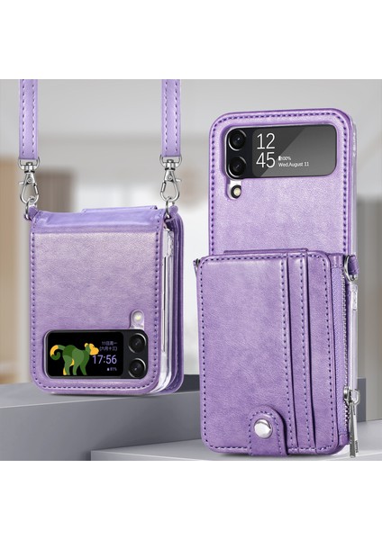For Samsung Galaxy Z Flip3 Uzun Şerit Sökmek Fermuar Cep Telefonu Kılıfları (Yurt Dışından)