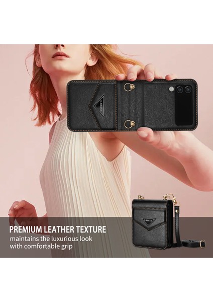 For Samsung Galaxy Z Flip4 Eğik Aralık Cüzdan Cep Telefonu Kılıfları (Yurt Dışından) fiyatları