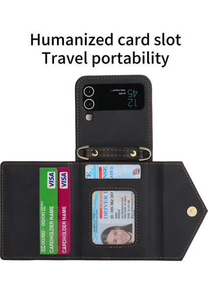 For Samsung Galaxy Z Flip4 Cilt Hissi Çapraz Beden Cüzdan Cep Telefonu Kılıfları (Yurt Dışından) fiyatları