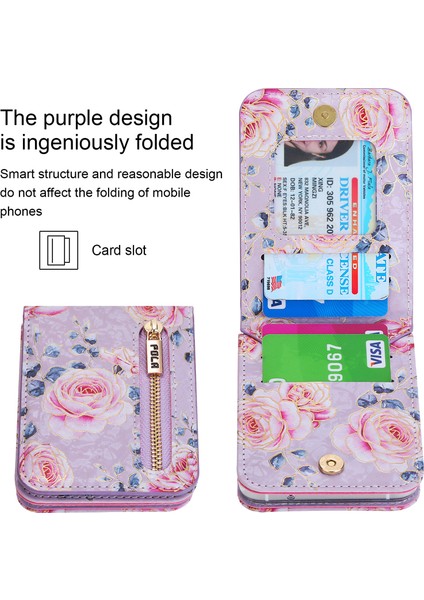 For Samsung Galaxy Z Flip4 Gül Model Çapraz Beden Cüzdan Cep Telefonu Kılıfları (Yurt Dışından) fiyatları