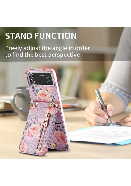 For Samsung Galaxy Z Flip4 Gül Model Çapraz Beden Cüzdan Cep Telefonu Kılıfları (Yurt Dışından) fırsatları