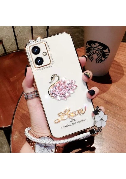 For Poco X5 5g Dıy Kuğu Aşk Mektubu El Kayışı Cep Telefonu Kılıfları (Yurt Dışından)