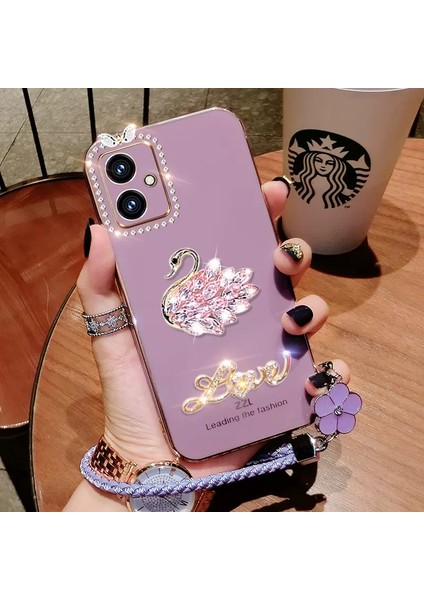 For Poco X5 Pro 5g Dıy Kuğu Aşk Mektubu El Kayışı Cep Telefonu Kılıfları (Yurt Dışından)