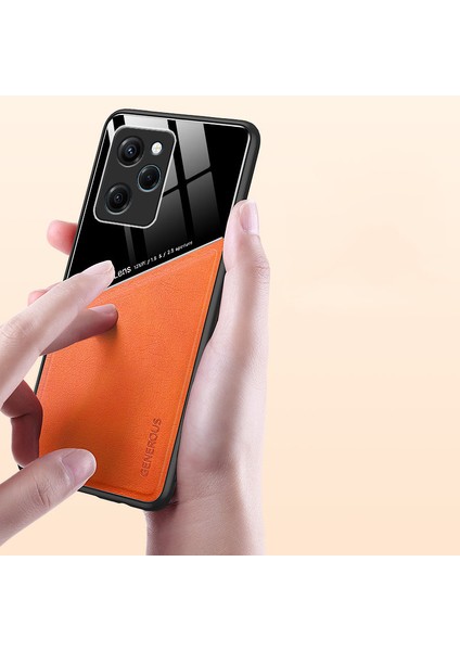 For Poco X5 Pro 5g Manyetik Emme Dikiş Deri Deseni Cep Telefonu Kılıfları (Yurt Dışından)