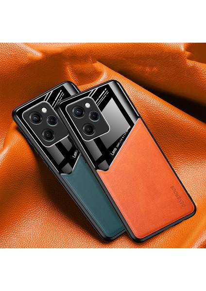 For Poco X5 Pro 5g Manyetik Emme Dikiş Deri Deseni Cep Telefonu Kılıfları (Yurt Dışından)