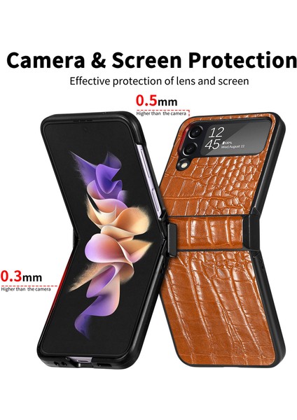 For Samsung Galaxy Z Flip4 Timsah Deseni Menteşe Cep Telefonu Kılıfları (Yurt Dışından) modelleri